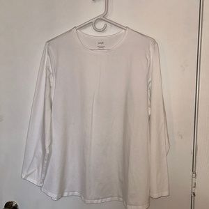 Pure Jill J. Jill Long sleeve shirttail tee.  White.  XL Petite.